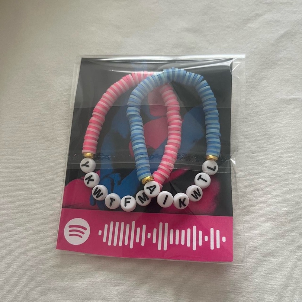 handmade tv girl inspired matching clay beaded bracelets!